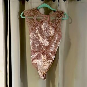 Victorias Secret Velvet Lace Bodysuit